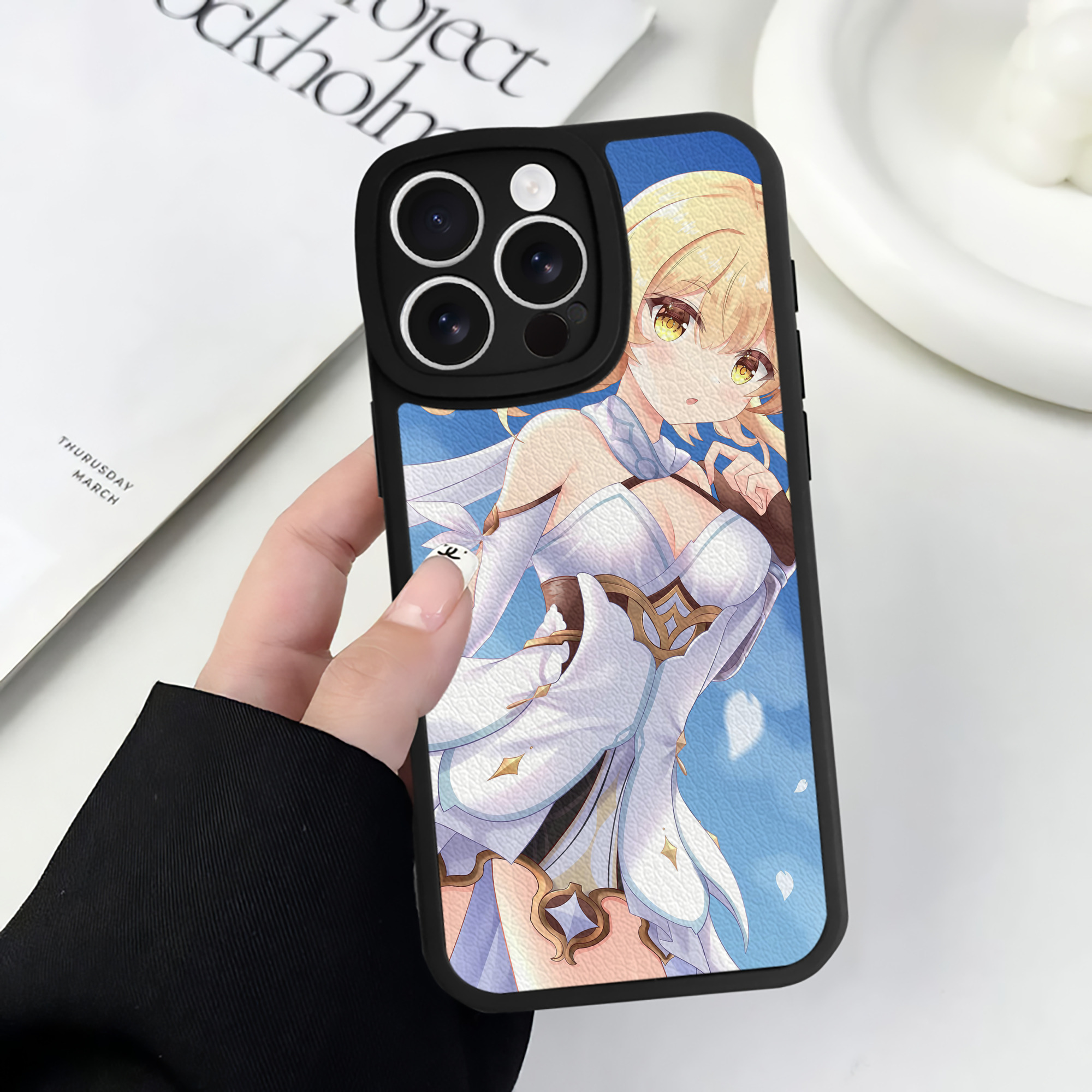 げんし神 genshin 【iPhone 16シリーズ対応】シリコンスマホケース（レザー調） 材質：シリコン